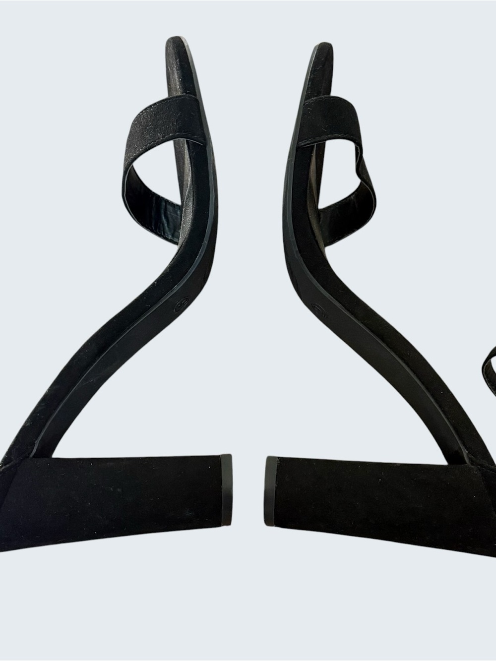 Lulu's Black Suede Ankle-Strap Block Heels - Picture 4 of 5